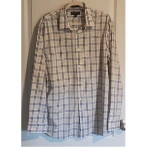 Banana Republic Mens Button Down LS Shirt Lrg Wrinkle Resistant Slim Fit Office‎